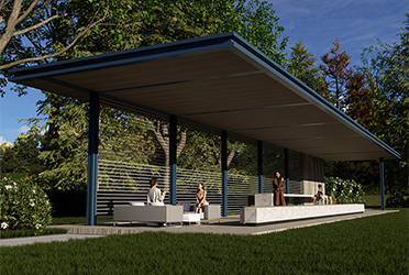 公園鋼結(jié)構(gòu)單臂廊架效果圖片效果圖