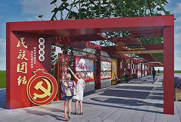 文化宣傳長廊廊架效果圖