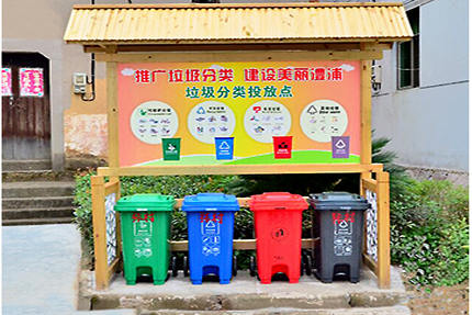 浙江金華澧浦鎮(zhèn)仿古垃圾分類亭安裝完成